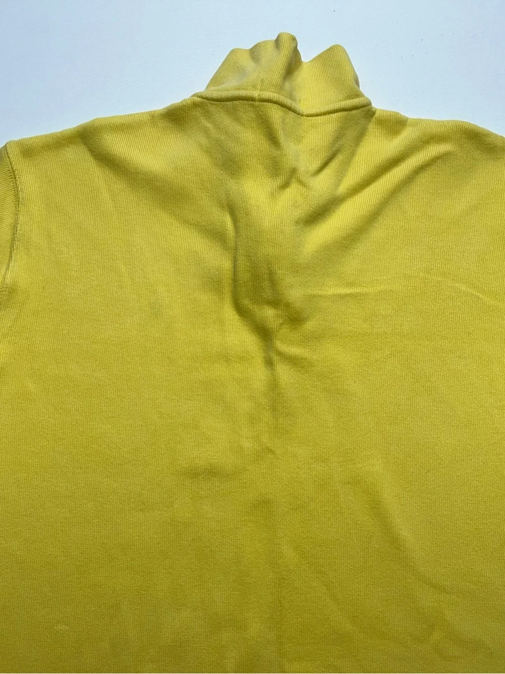 Polo Ralph Lauren 1/4 Sweater Mens Size Medium Yellow Rib Knit Pullover